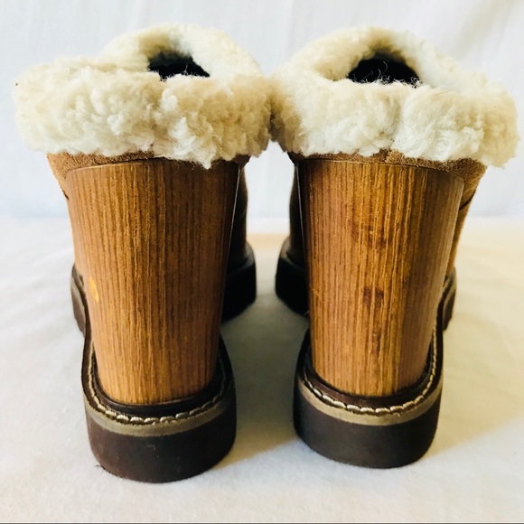 BCBG Leather Ankle Wood Wedge Boots (Size 9M) - Picture 8 of 8